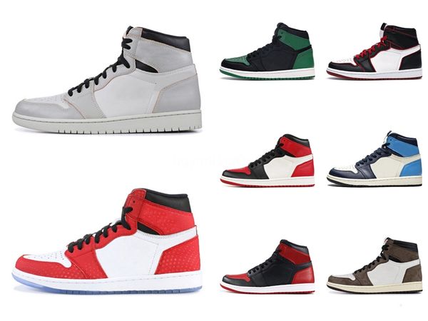 

mens basketball shoes jumpman 1 high og 1s banned obsidian unc game royal athletics sneaker 3 men sport trainer #230