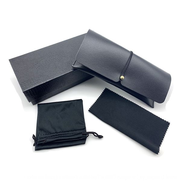 

sun case plain glasses special leather buckle glasses case set, Blue