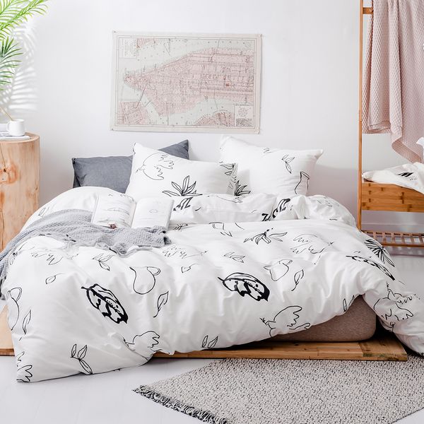 2020 Lucky White Printed Bed Cover Set King Size Duvet Cover Sets