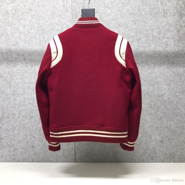 

falection 19fw париж teddy куртка париж fashion baseball куртка кнопки up слой с кожи частей, White;black