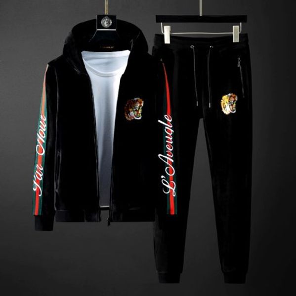 

new tiger letter pattern sweatshirt suits jogging mens running tracksuits suit uomini hombres hommes gucci men sweatshirts tracksuit, Blue;gray