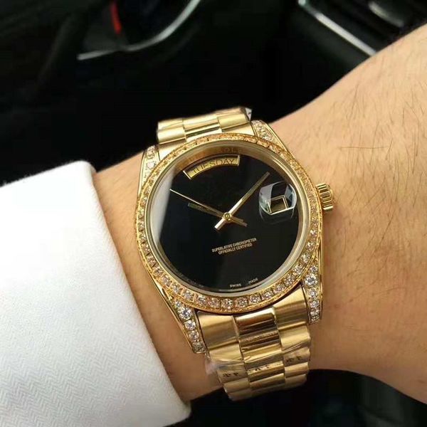 

2019 new fashion automatic mechanical mens watch wristwatches 40mm diamond stainess steel sapphire glass mens watches, Slivery;brown