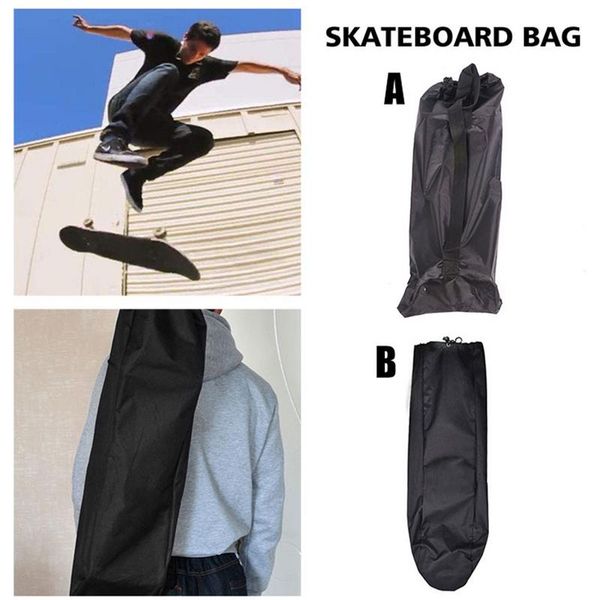 

adjustable black longboard backpack skateboard shoulder bag dance board drift board travel longboard rucksack accessories cover