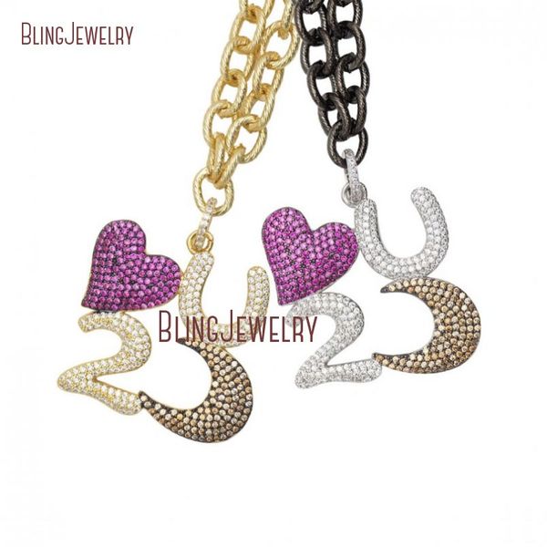 

chains gold or gunblack moon and heart pendant pink cz charm necklace nm31914, Silver