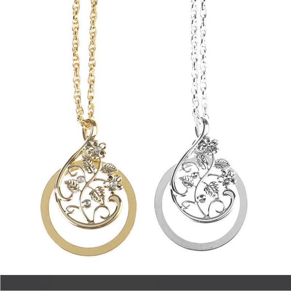 

new magnifying glass necklaces crystal 4.5x necklace magnifier hanging loupe utility monocle lens pendant with metal chain, Silver