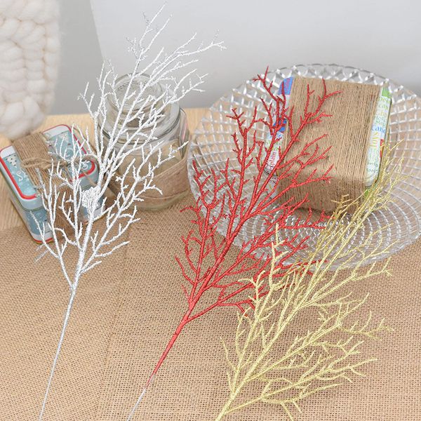 

new navidad 2019 10pcs christmas flower leaves tree wreath artificial branch twigs unique home living room decor crafts