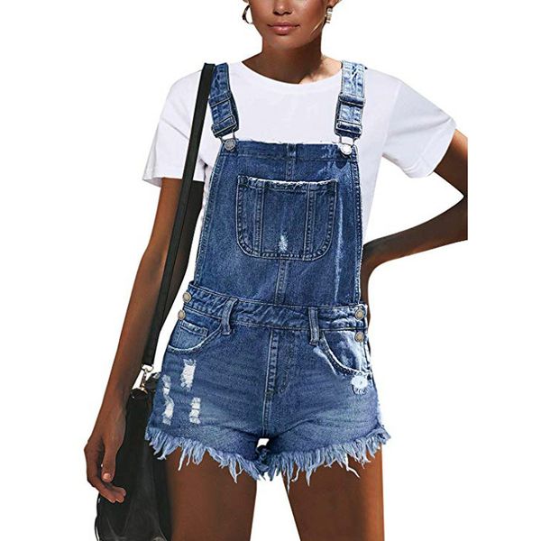 

stretchy blue tassel ripped jeans overalls woman denim pants trousers for women casual streetwear loose straight jeans