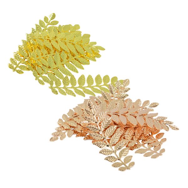

24 pieces filigree leaf branch charm pendant diy jewelry making findings, Black