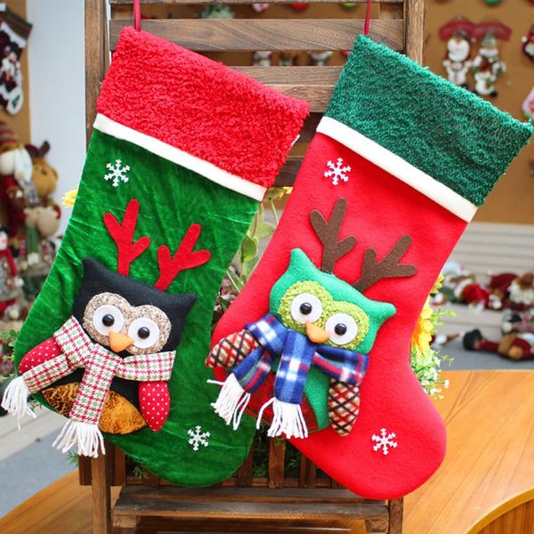 

household decoration christmas stockings cute candy gift bag portable owl decor christmas decoration