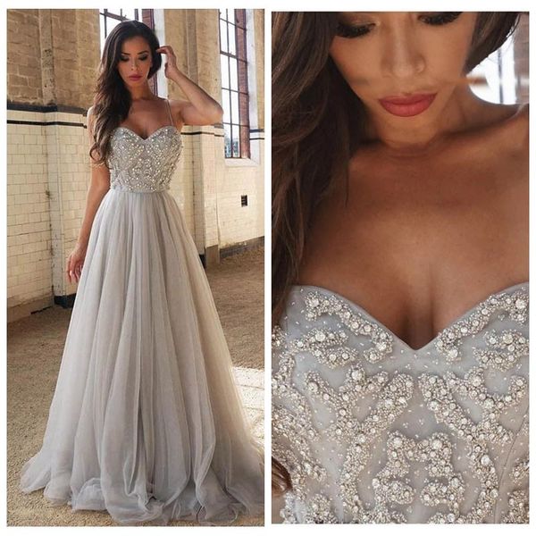 

спагетти серый красивые платья выпускного вечера 2015 a-line поезд стреловидности кристалл бисероплетение формальное вечерняя одежда бальные, Black