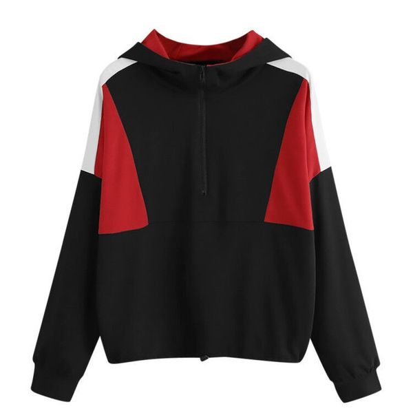 

hoodies women hoodies 2019 fashion patchwork warm harajuku printed pullovers womens oversize kpop leisure chic sweatshirts, Black