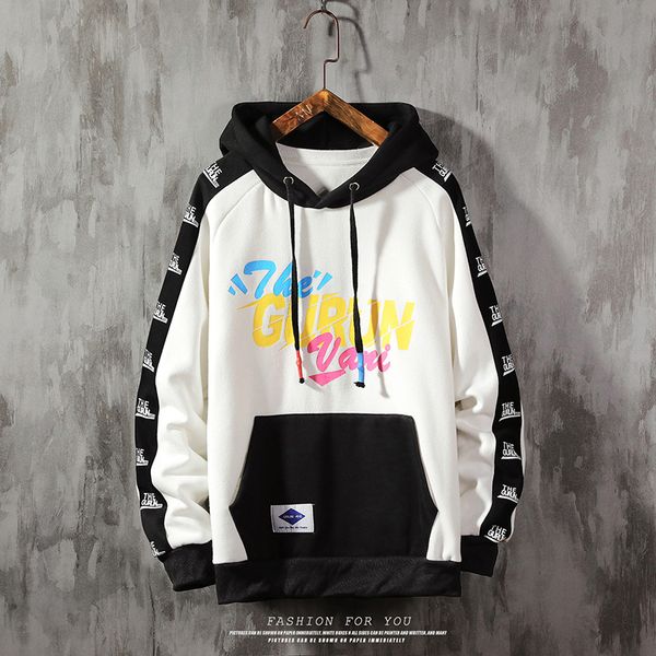 

m-5xl men hoodies sweatshirts slim fit hoodies for men casual fashion brand b72 63%polyester 37%cotton sudadera hombre, Black