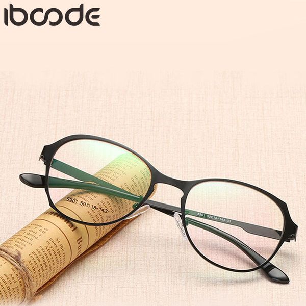 

iboode new anti blue light glasses frame men women metal polygon computer goggles eyeglasses plain mirror myopia spectacle frame, Silver