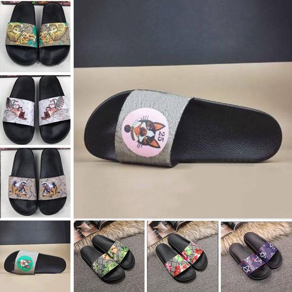 

Cheap Brand Men Women Scuffs Sandals Designer Shoes Luxury Slide Summer Fashion Wide Flat Slippery Sandals Slipper Flip Flop 35-46 flower