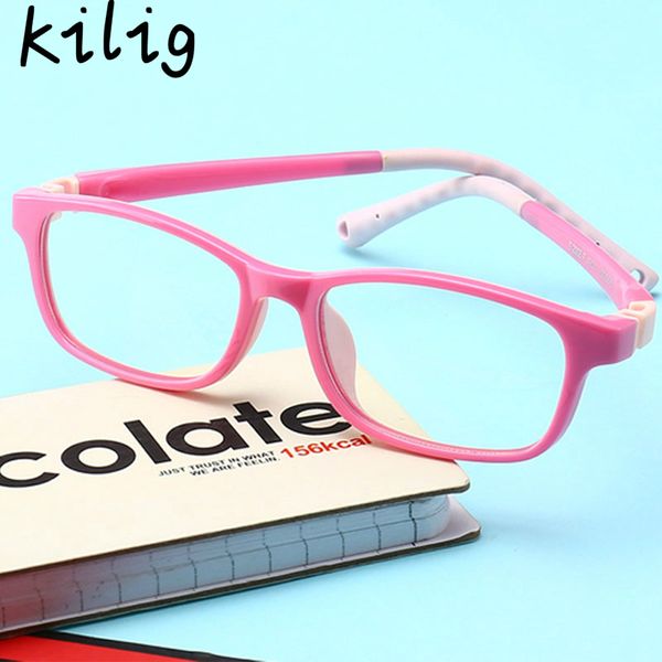 

blue light glasses optical computer frame flexible child blocking clear eyeglasses girls boys transparent computer gaming uv400, White;black