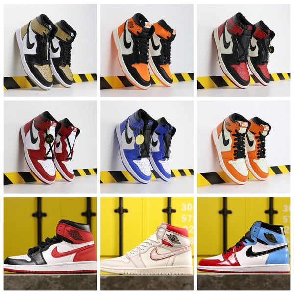 

Горячий Новый воздуха Иордании 1 1С ОГ высокого баскетбол обувь судом фиолетовый зум Белый Обсидиан игра королевский УНК кроссовки тренер Бесплатная доставка