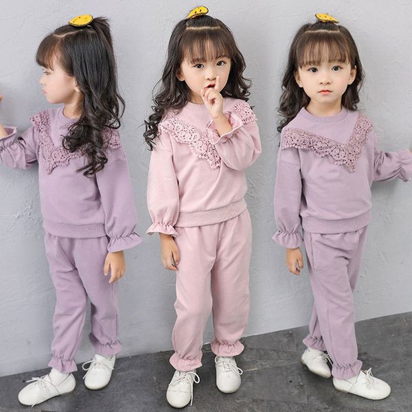 

children clothing autumn winter girls clothes 2pcs set fashion outfit kids clothes tracksuit suit for girls clothing sets t200707, White