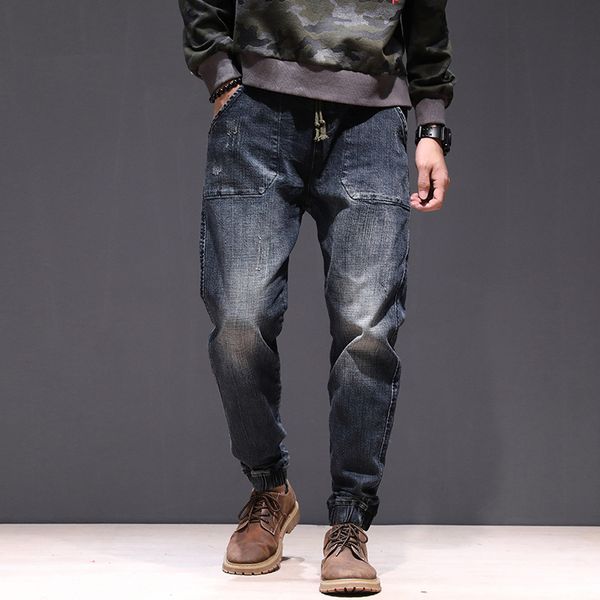 

hip hop loose men's jeans men clothing man baggy trousers blue harem jeans male bottoms