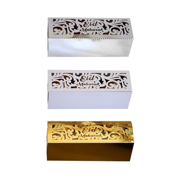 

50pcs ид candy box яркий золотой модный шоколад контейнер для фестиваль рамадана