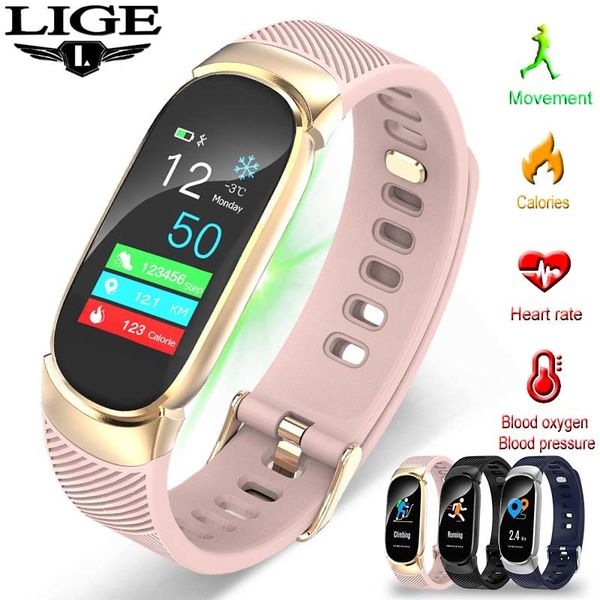 

lige 2019 new smart watch men ip67 waterproof sport watches long standby support multiple languages fitness smart watch women, Slivery;brown