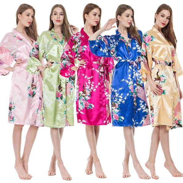 

13colours women summer new kimono bathrobe bride wedding robes rhinestone rayon sleepwear female casual nightgown loose nightdress, Black;red