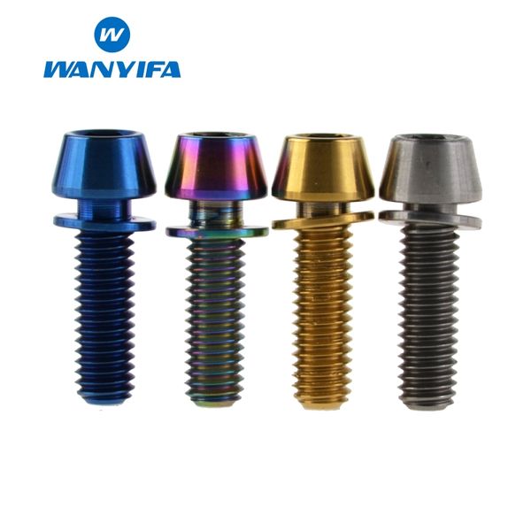 Wanyifa Titanium Bolts M6x16 18 20 мм Конические шестигранные шестигранные аллены с вайкой Дисковый тормозной болт Велосипедный винт