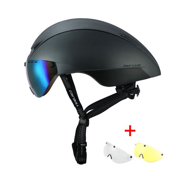 

sports riding cycling helmet with 3 interchangeable lenses in-mold dh mtb bicycle helmet road mountain bike