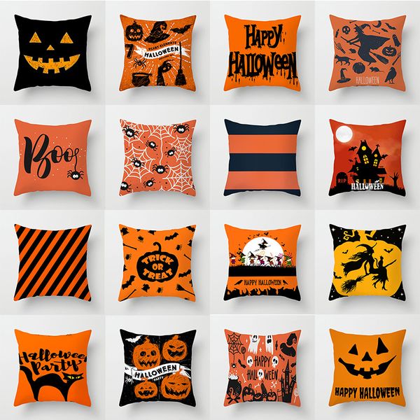 Happy Halloween Cotton Linen Pillow Case Cushion Cover Home Car Decorative Throw