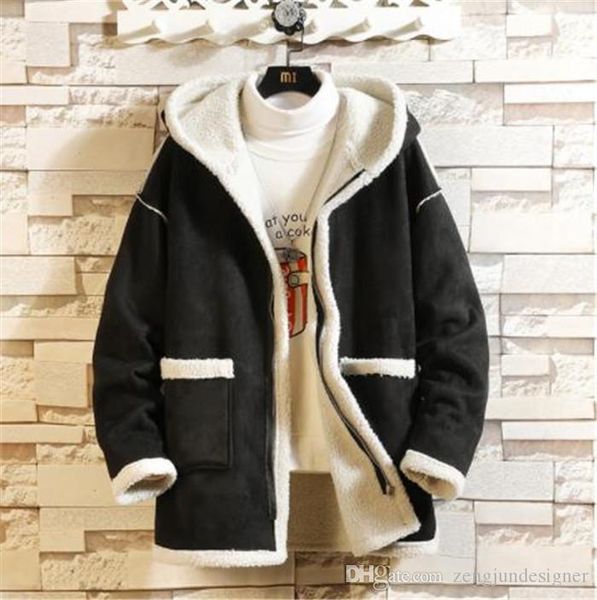 

5xl mens winter desinger теплые куртки сплошного цвета с длинным рукавом с капюшоном homme одежда мода стиль повседневная одежда, Black;brown