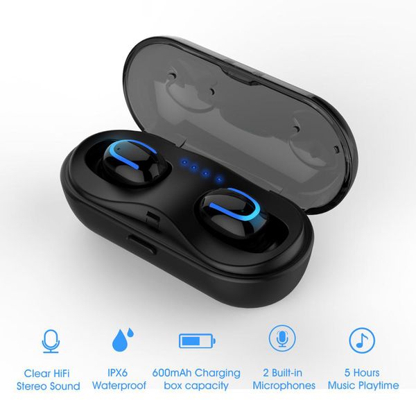 

q13s tws wireless bluetooth 5.0 earphone original in-ear true earbuds with charging box stereo sports ear buds headphone headsets
