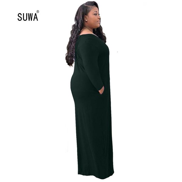 

s-xxl pure color loose maxi vestidos 2020 опова пѬодажа пѬоой ил ђлина одежда женин v-обѬ, Black;gray