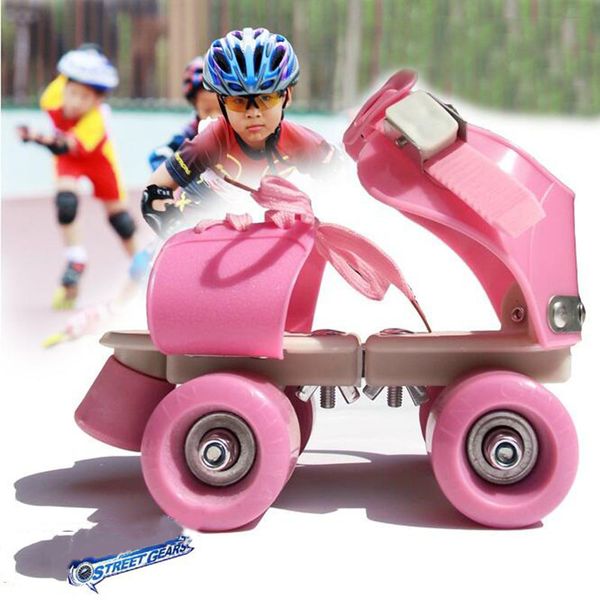 

new adjustable size children roller skates double row 4 wheels skating shoes sliding slalom inline skates kids gifts