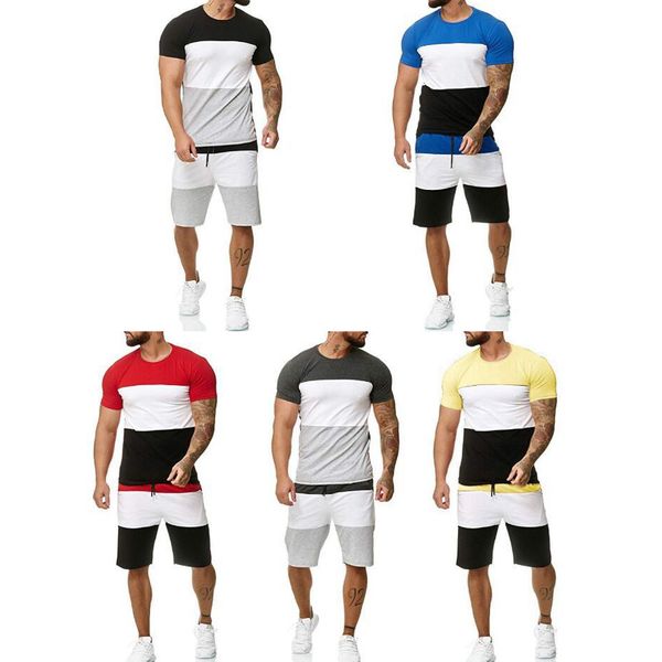 

new fashion men shirts shorts set summer casual printed shirt homme short male printing dress suit sets summer plus size, Gray