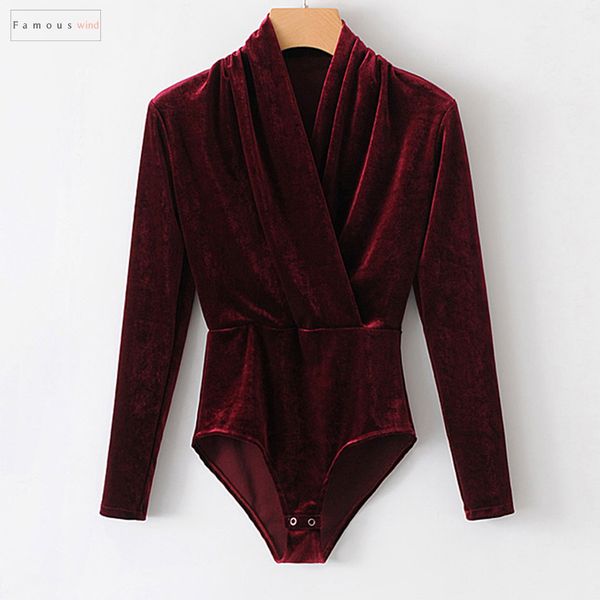 

womens autumn velour women bodysuits jumpsuit v neck body woman long sleeve overalls suit drop shipping, Black;white