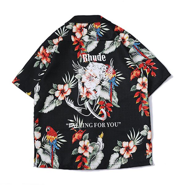 

rhude vintage fashion designer brand short sleeve t-shirts for men women luxury casual work loose tees oversize, White;black