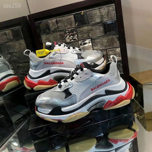 

2020 multi luxury triple classic atmospheric sneaker combination soles boots mens womens fashion casual shoes high size 36-45, Black