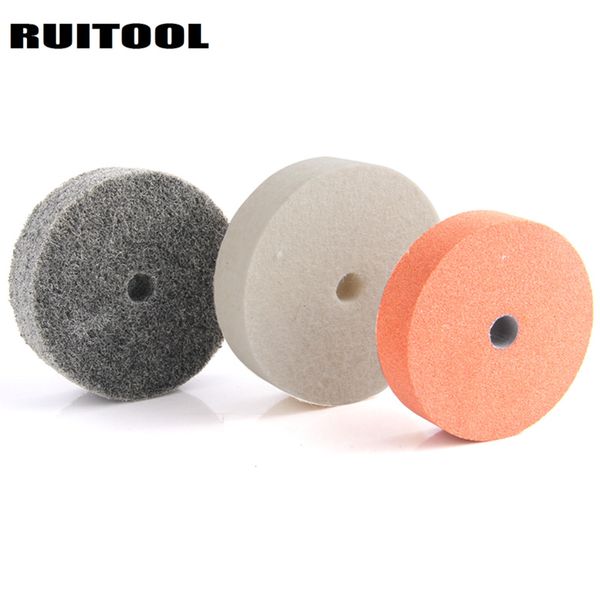 

3inch grinding wheel polishing pad abrasive disc stone nylon wool wheel for metal ceramic bench grinder rotary tool 3pcs