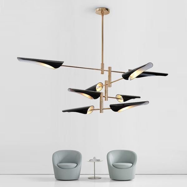

chandelier lighting nordic designer's choice chandelier post modern creative chandelier white/ black lampshade avize modern lamp ac 90