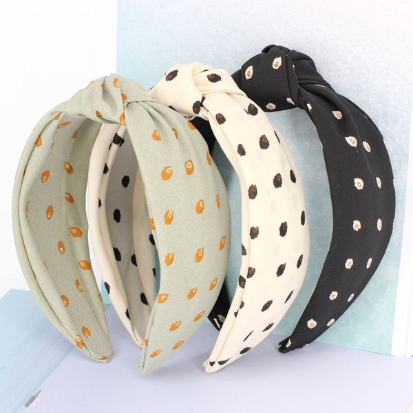 

3pcs/lot two layers dot hairbands knot dots girls headbands hair accessories for women handmade daily headwear