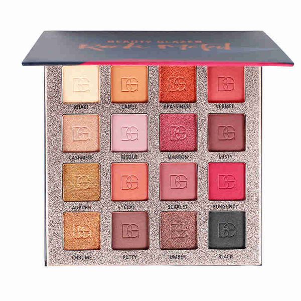 

drop ship beauty glazed matte eyeshadow palette long lasting glitter shimmer matte nude pigment waterproof eye shadow