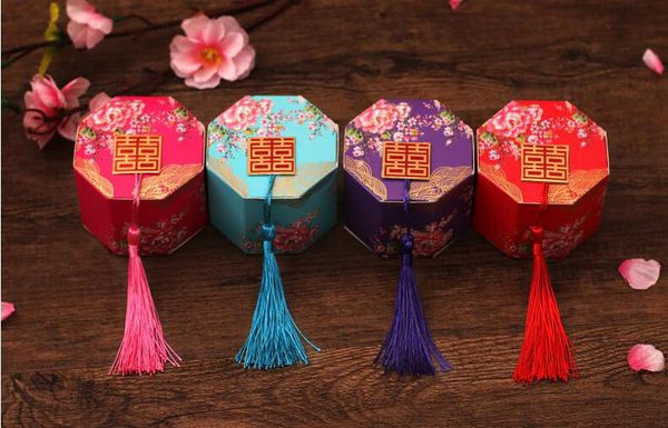 Felicidade dobro Do Vintage Estilo Chinês Papel Original Sweetbox Favores Do Casamento Presentes Titulares Doces Caixa De Doces Frete Grátis DHL