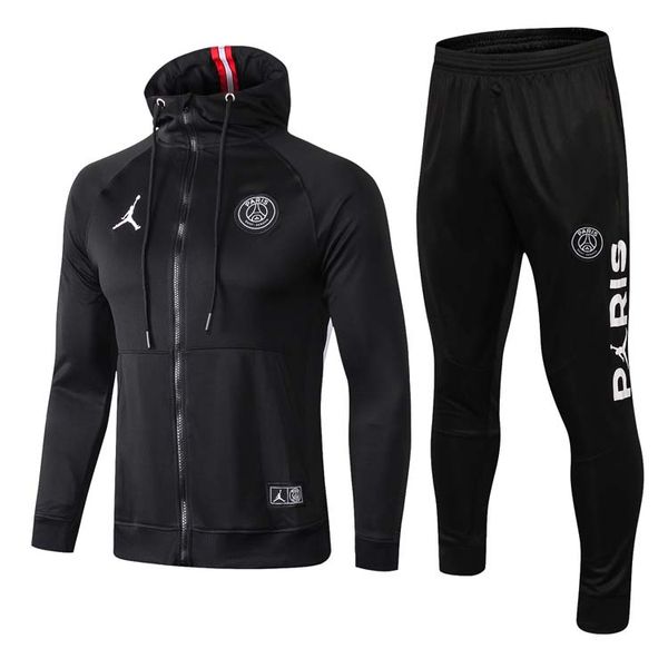 

New 2019 p g jer ey track uit 2018 19 pari man city track uit occer jer ey inter jacket football hoodie et mbappe maillot de foot, Black;red