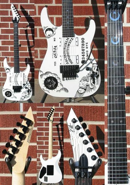 Kirk Hammett KH-2 Chitarra Ouija Chitarre elettriche con corpo monopezzo e tastiera in palissandro bianco