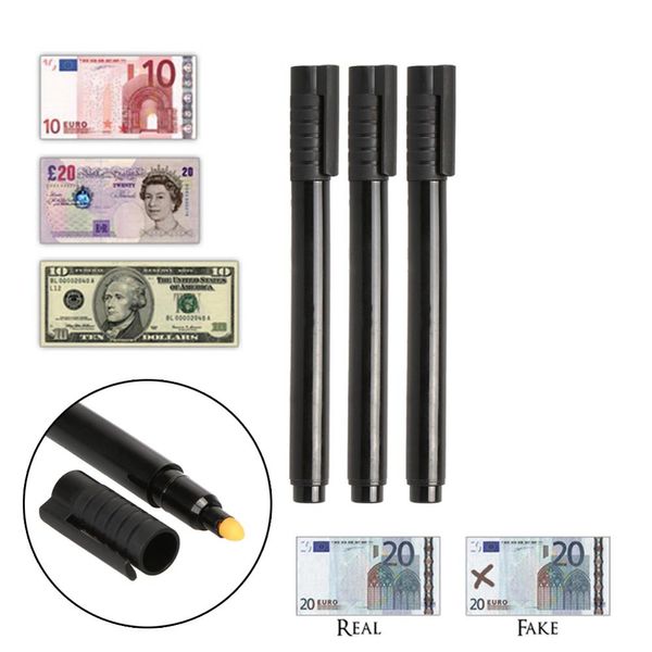 Contatore di denaro Rilevatore di denaro Checker Valuta Marcatore contraffatto Denaro Falso Cash Tester Pen Ink Hand Checkering Tools