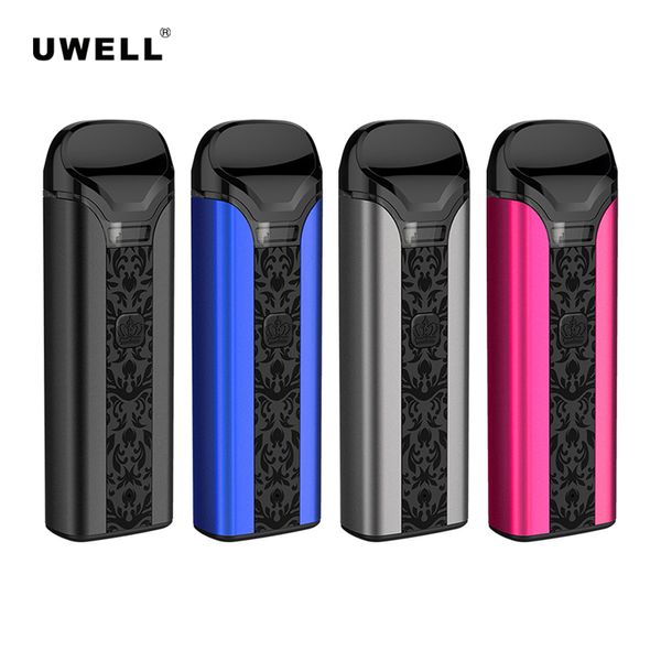 

UWELL Crown Pod System Kit 25 Вт 1250 мАч с 3 мл Pod картридж кнопка / Draw-активированный питание от 0,6 ом ограничена DTL1. 0ohm MTL катушки подлинной