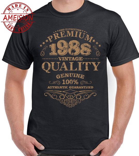 

2019 summer fashion aged to perfection 1988 mens funny 30th birthday t-shirt 30 year old present tee shirt, White;black