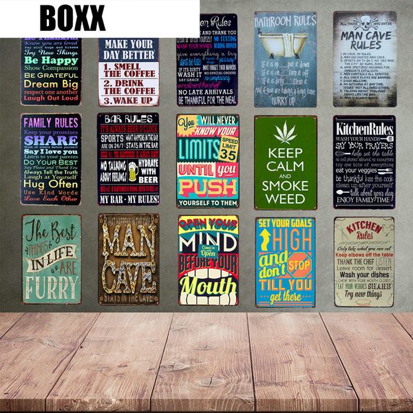 

bathroom family bar man cave kitchen rules wall decor vintage home bar pub club l metal poster tin signs wall stickers
