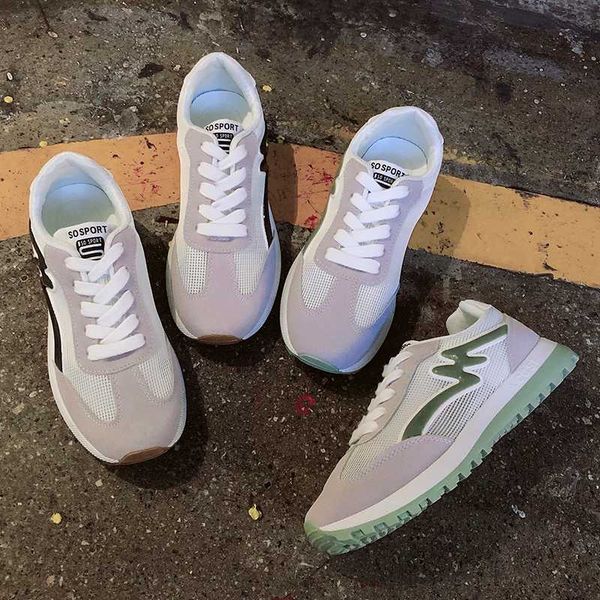 

new comfortable thick-soled sports shoes anti-slip wear-resistant style simple mesh breathable women's shoes