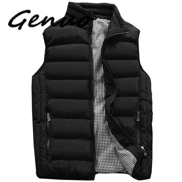 

vest men new stylish 2019 autumn warm sleeveless jacket men winter waistcoat men's vest fashion casual coats mens plus size, Black;white