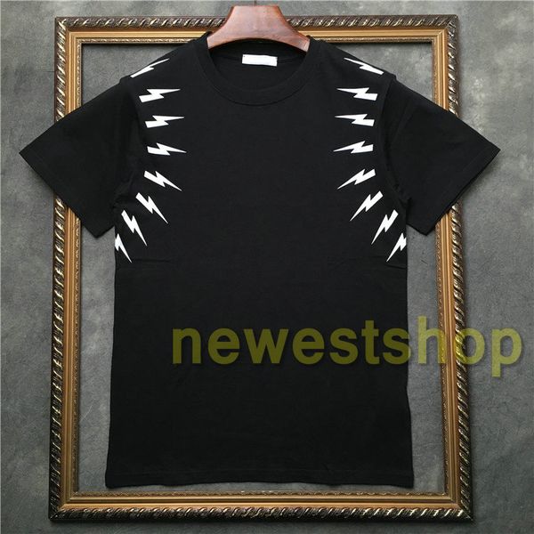 

summer fashion tshirts mens short sleeves white geometry print t shirts designer t shirt cotton tee, White;black